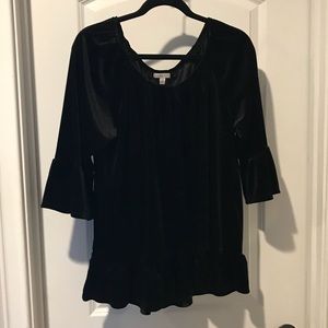 Black Velvet Off-The-Shoulder Top
